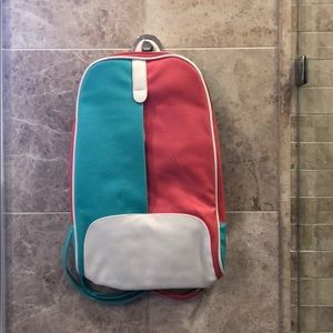 Girls leather backpack.